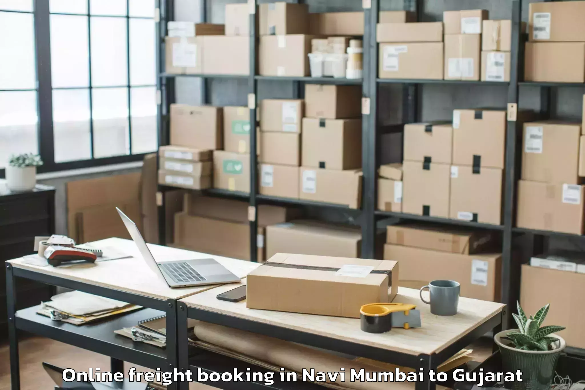 Get Navi Mumbai to Visnagar Online Freight Booking